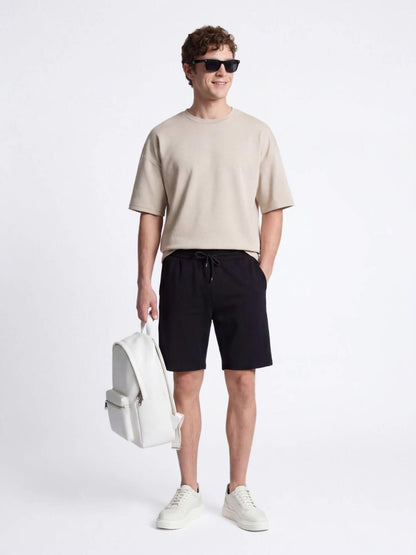 Bej Düz T-shirt