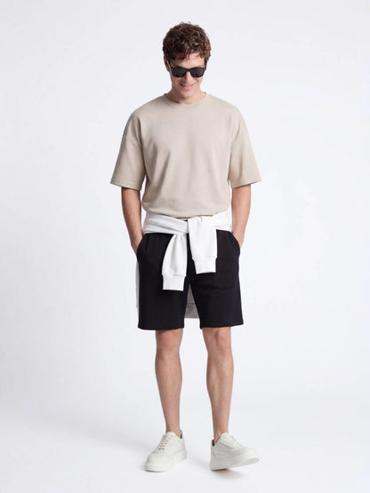 Bej Düz T-shirt