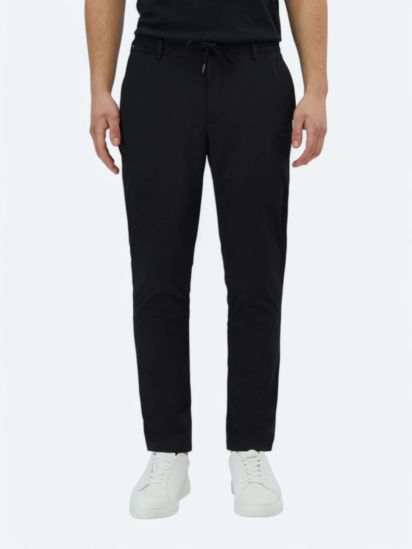 Siyah Dokuma Jogging Fit Casual Pantolon