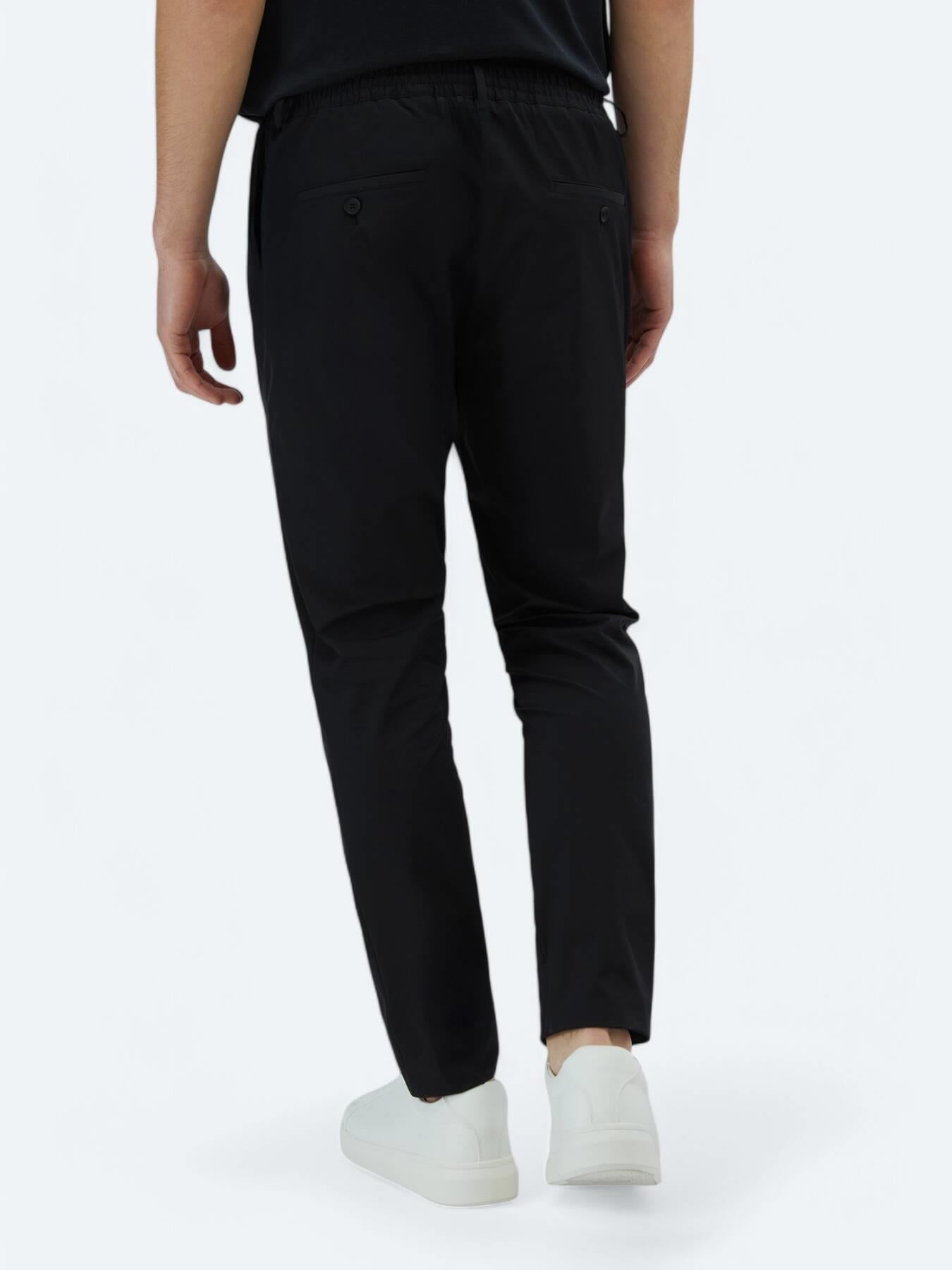 Siyah Dokuma Jogging Fit Casual Pantolon