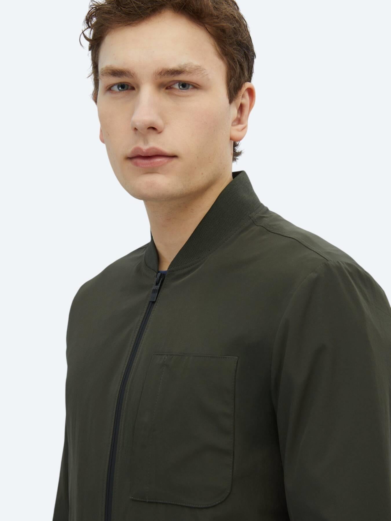 Haki Regular Fit Micro Jel Elyaflı Spor Ceket