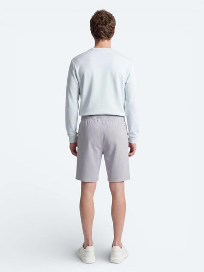 Gri Düz Örme Regular Fit Casual Bermuda