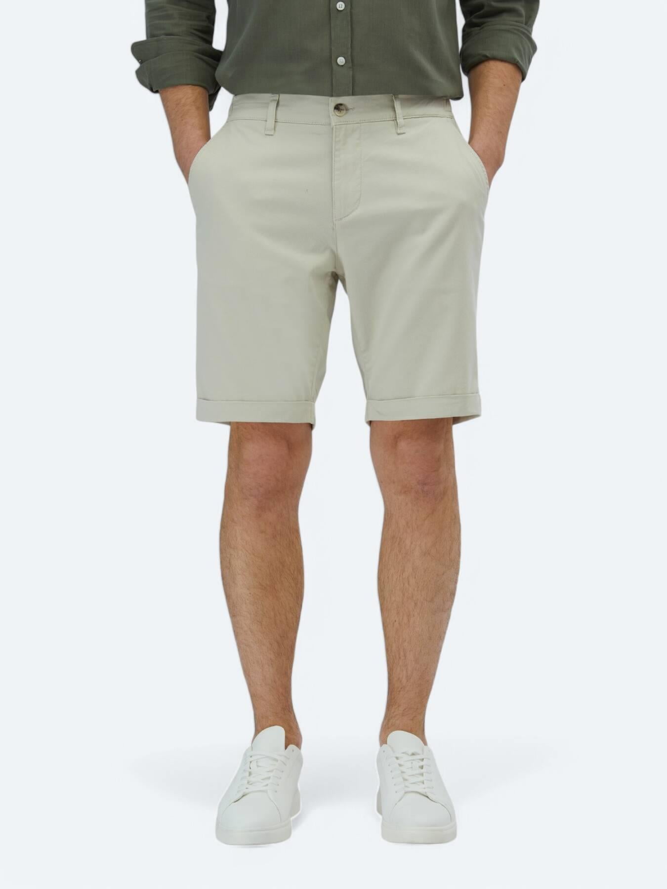 Taş Düz Dokuma Slim Fit Casual Pamuk Karışımlı Bermuda