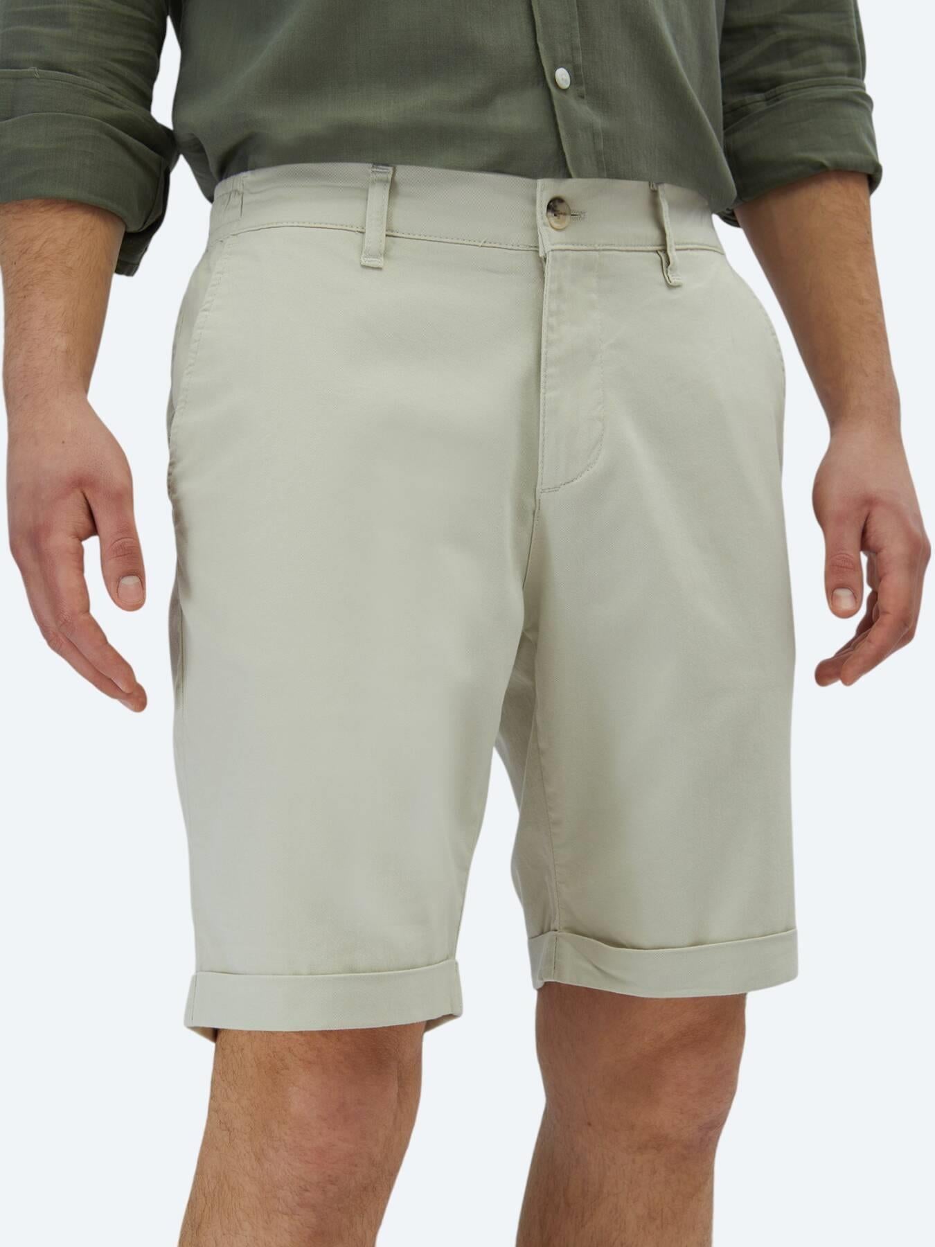 Taş Düz Dokuma Slim Fit Casual Pamuk Karışımlı Bermuda