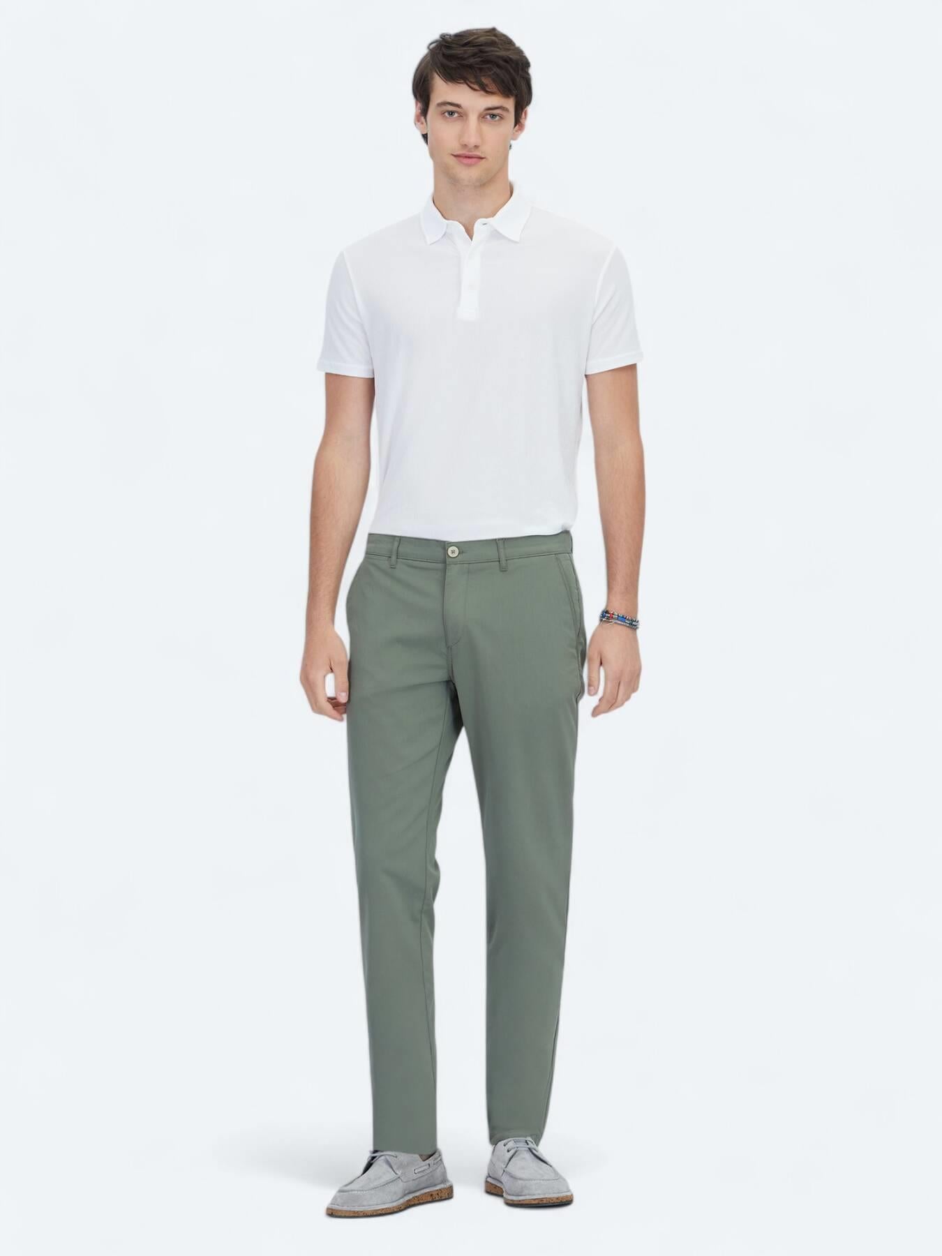 Haki Dokuma Slim Fit Casual Pantolon