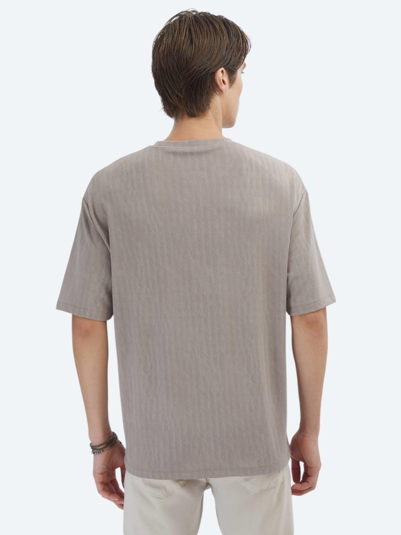 Vizon Desenli Bisiklet Yaka T-shirt