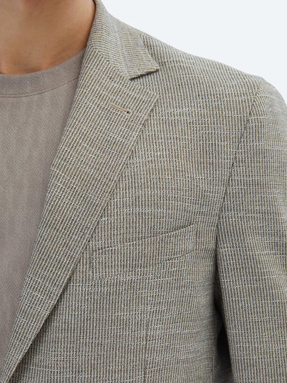 Kahverengi Desenli Modern Fit Ceket