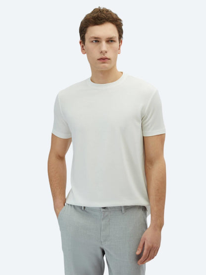Ekru Düz T-shirt