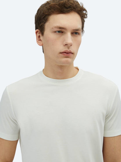 Ekru Düz T-shirt