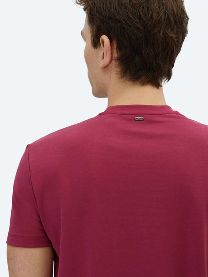 Mürdüm Düz Bisiklet Yaka T-shirt