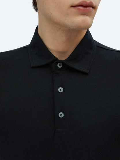 Siyah Düz Polo Yaka T-shirt