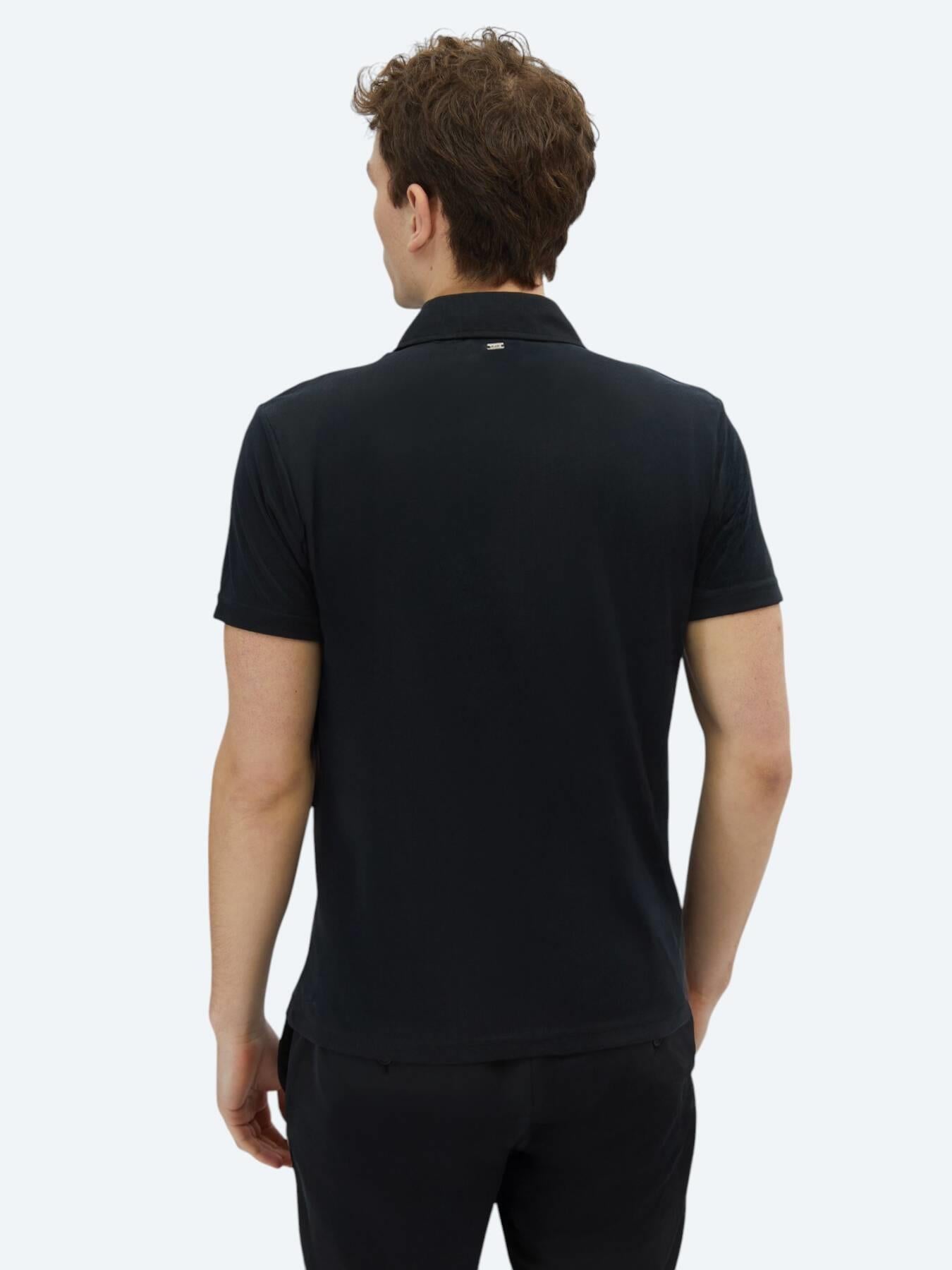 Siyah Düz Polo Yaka T-shirt