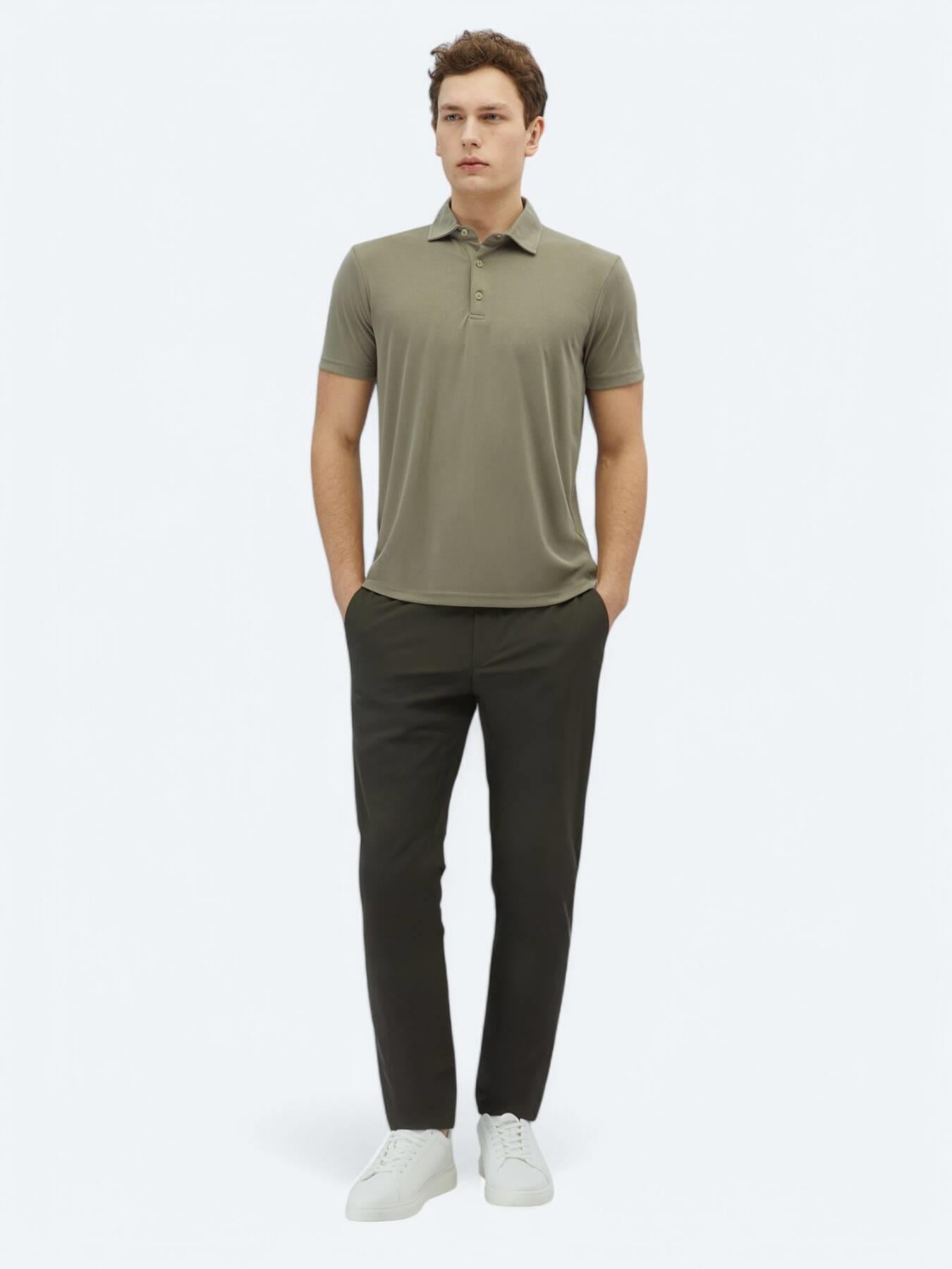 Haki Düz Polo Yaka T-shirt