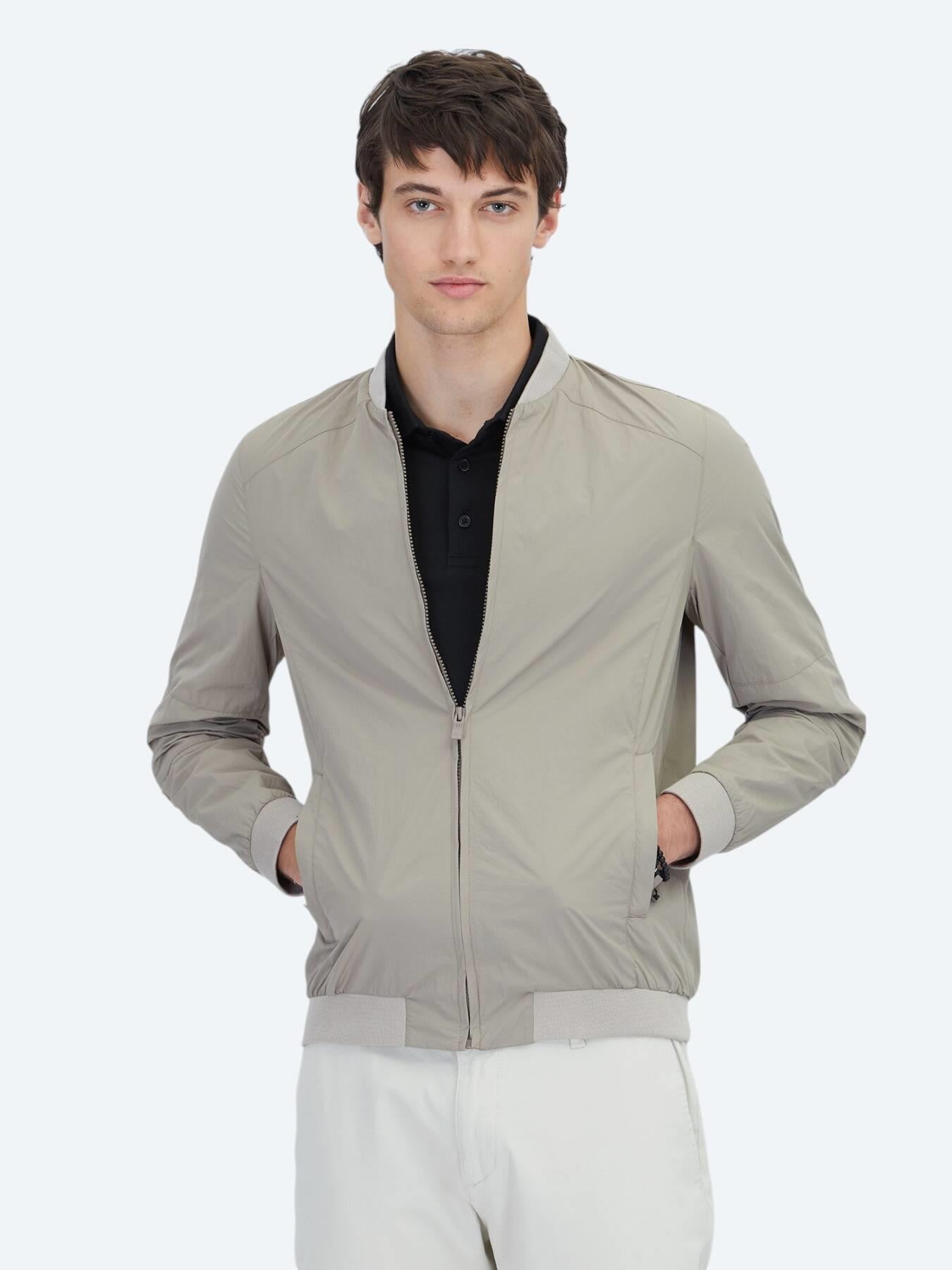 Vizon Regular Fit Dik Yaka Casual Dokuma Mont