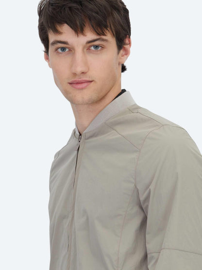 Vizon Regular Fit Dik Yaka Casual Dokuma Mont