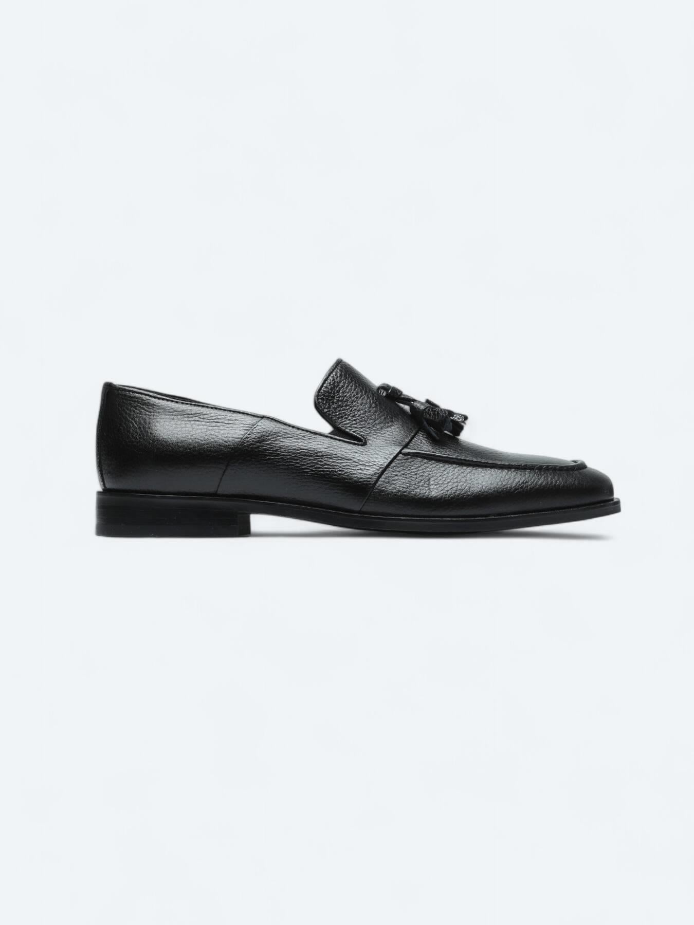 Siyah Deri Klasik Loafer