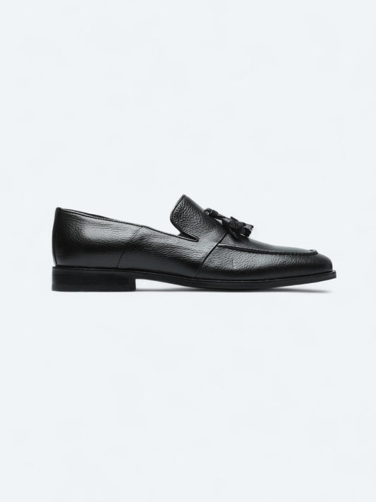 Siyah Deri Klasik Loafer