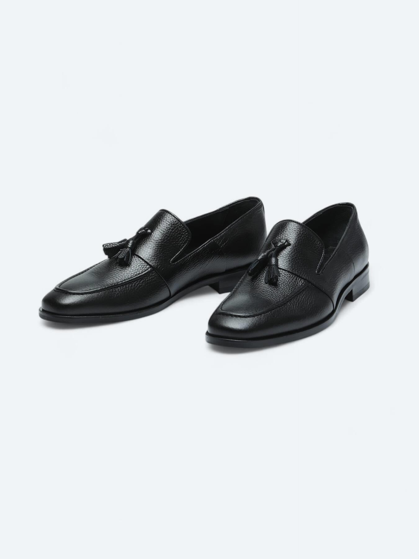 Siyah Deri Klasik Loafer