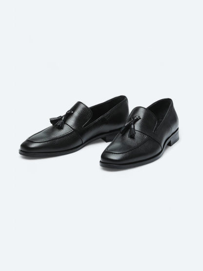 Siyah Deri Klasik Loafer