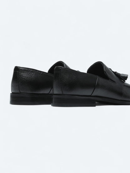 Siyah Deri Klasik Loafer