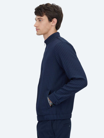 Lacivert Regular Fit Casual Dokuma Mont