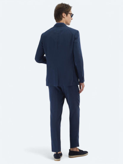 Lacivert Desenli Modern Fit Takım Elbise
