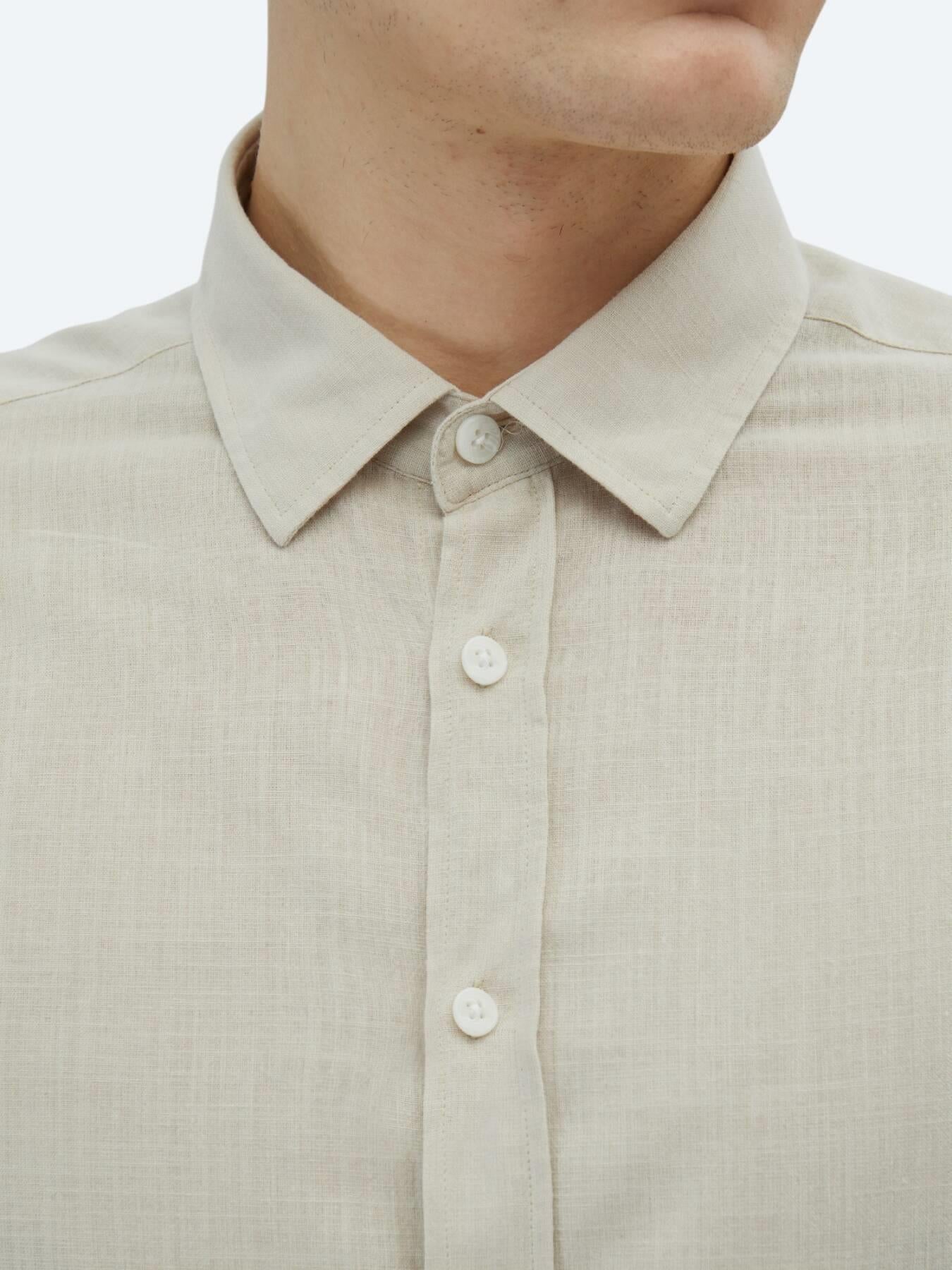 Taş Düz Regular Fit Uzun Dokuma Casual %100 Pamuk Gömlek
