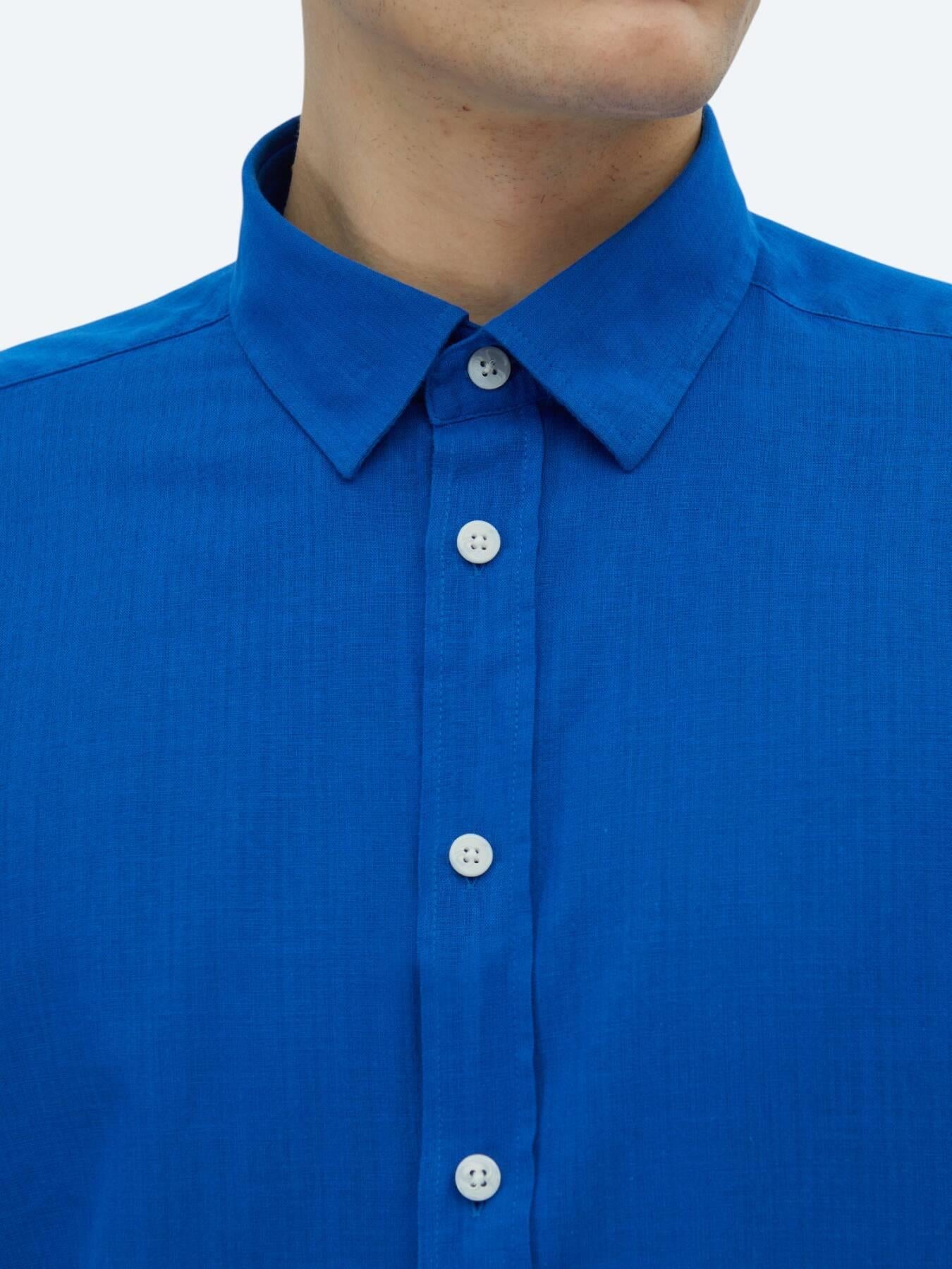Saks Düz Regular Fit Uzun Dokuma Casual %100 Pamuk Gömlek