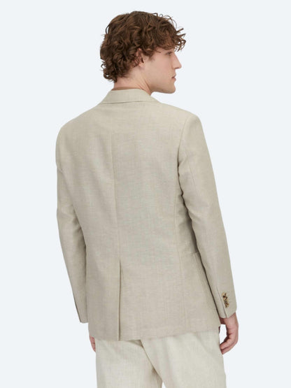 Açık Bej Düz Modern Fit Yün Karışımlı Ceket