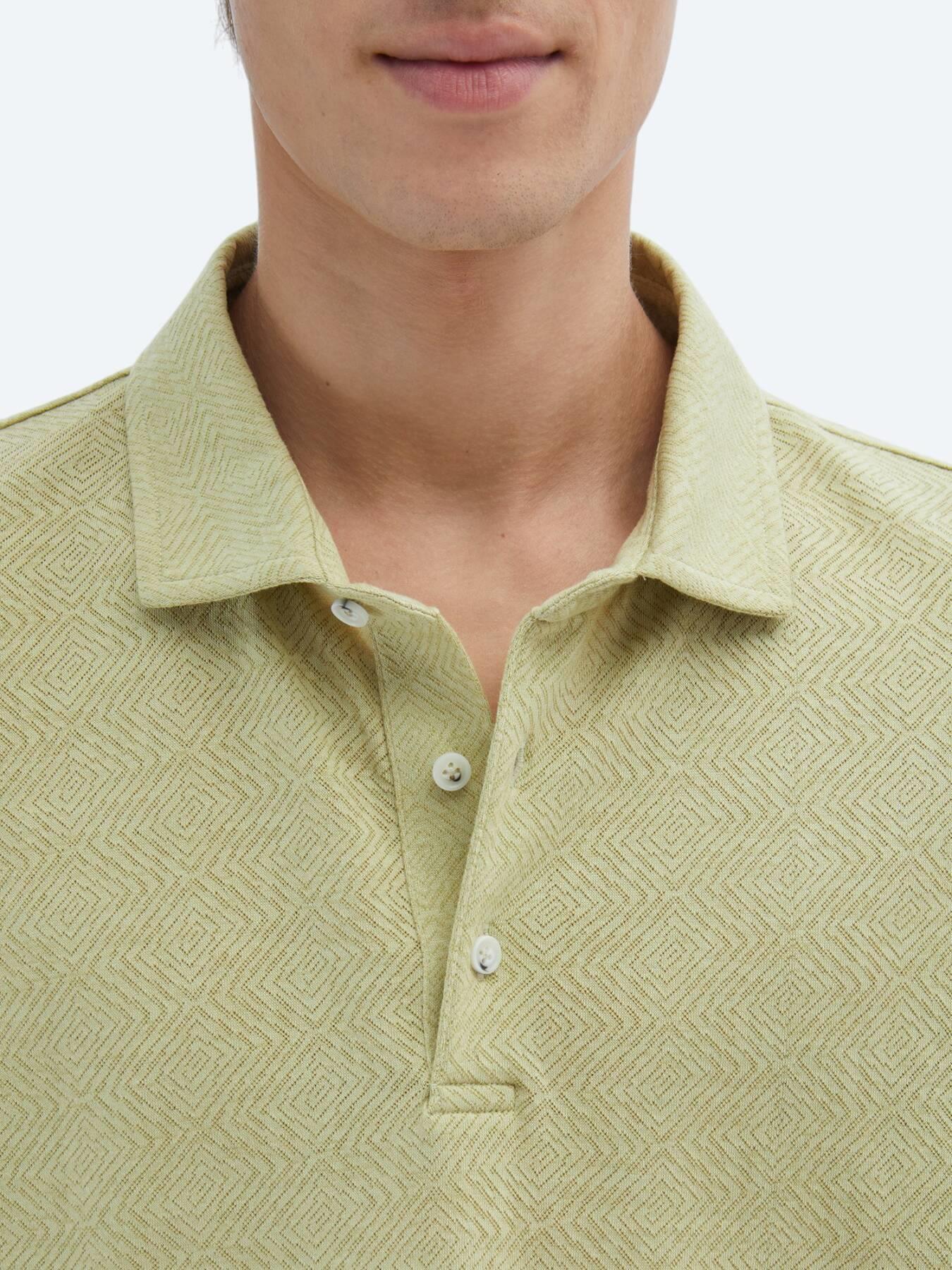 Limon Küfü Desenli Polo Yaka Pamuk Karışımlı T-shirt