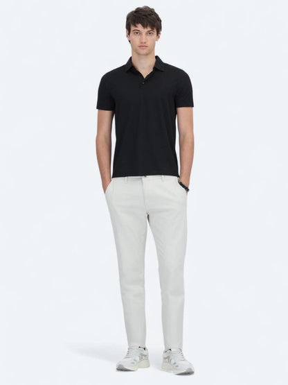 Siyah Desenli Polo Yaka T-shirt