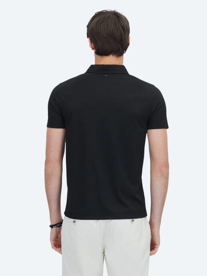 Siyah Desenli Polo Yaka T-shirt