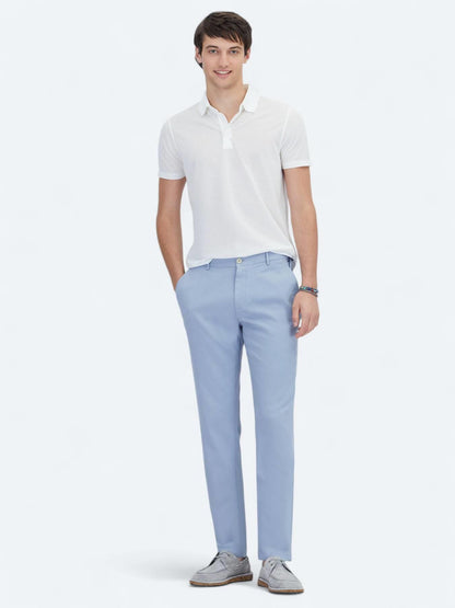 Beyaz Desenli Polo Yaka T-shirt