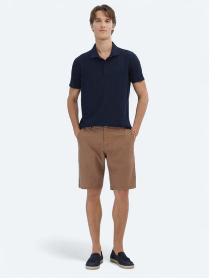 Lacivert Desenli Polo Yaka T-shirt