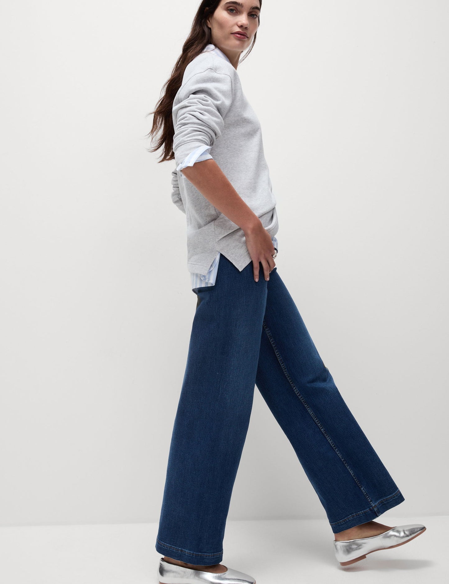 Yüksek Bel Wide Leg Grazer Jean