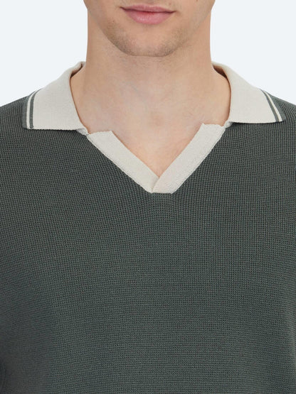 Haki Polo Yaka Desenli Triko