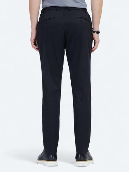 Siyah Dokuma Jogging Fit Casual Pamuk Karışımlı Pantolon