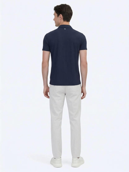 Lacivert Desenli Regular Fit Kısa Casual Gömlek