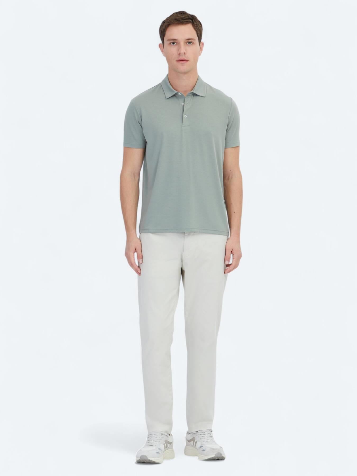Haki Düz Çevre Dostu Polo Yaka T-shirt
