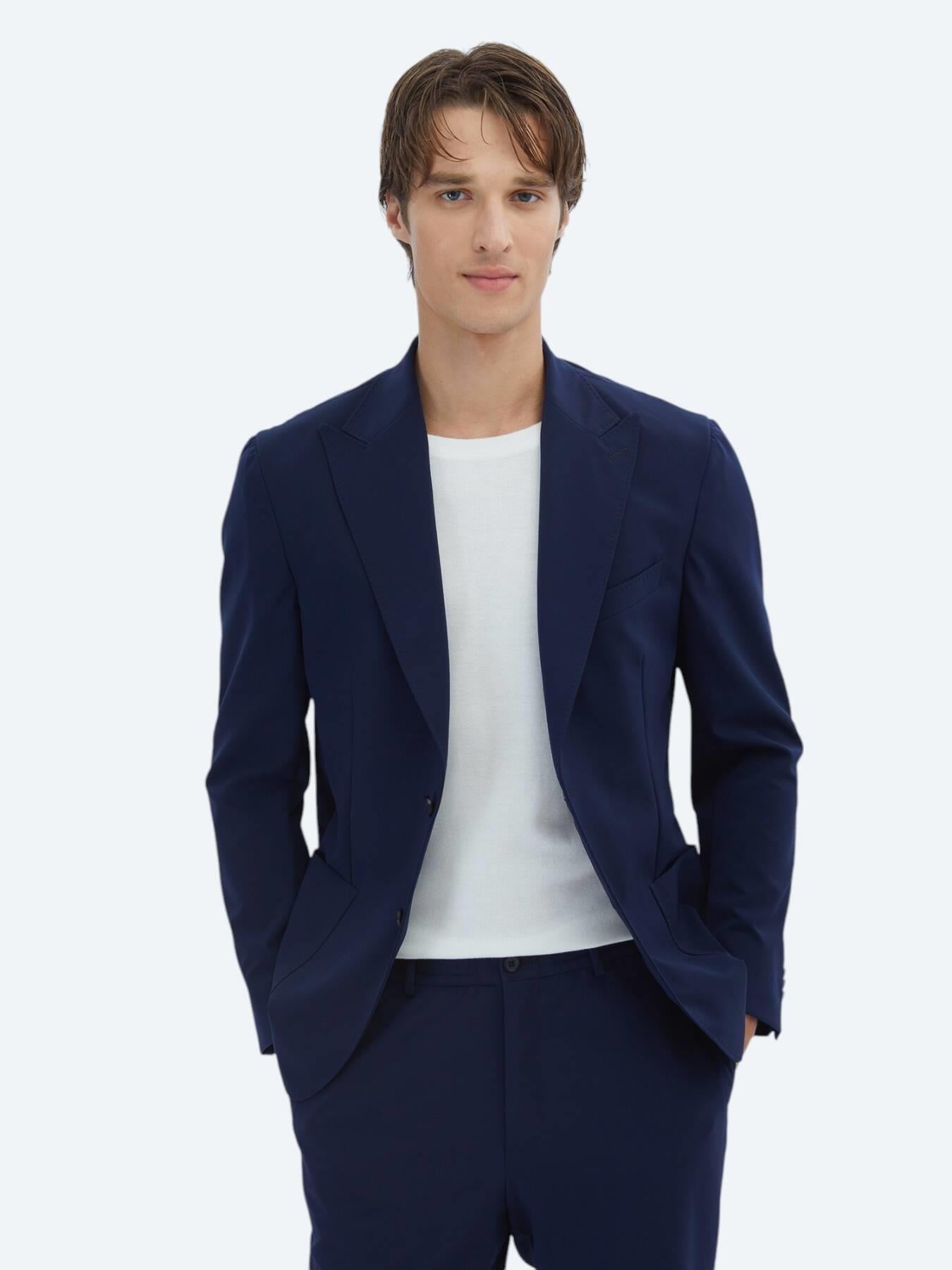 Lacivert Düz Modern Fit Takım Elbise