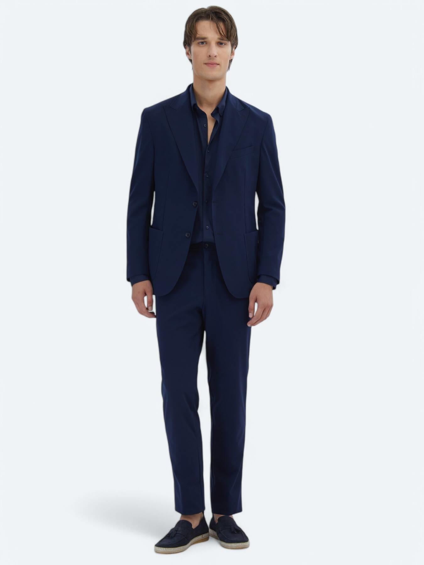 Lacivert Düz Modern Fit Takım Elbise