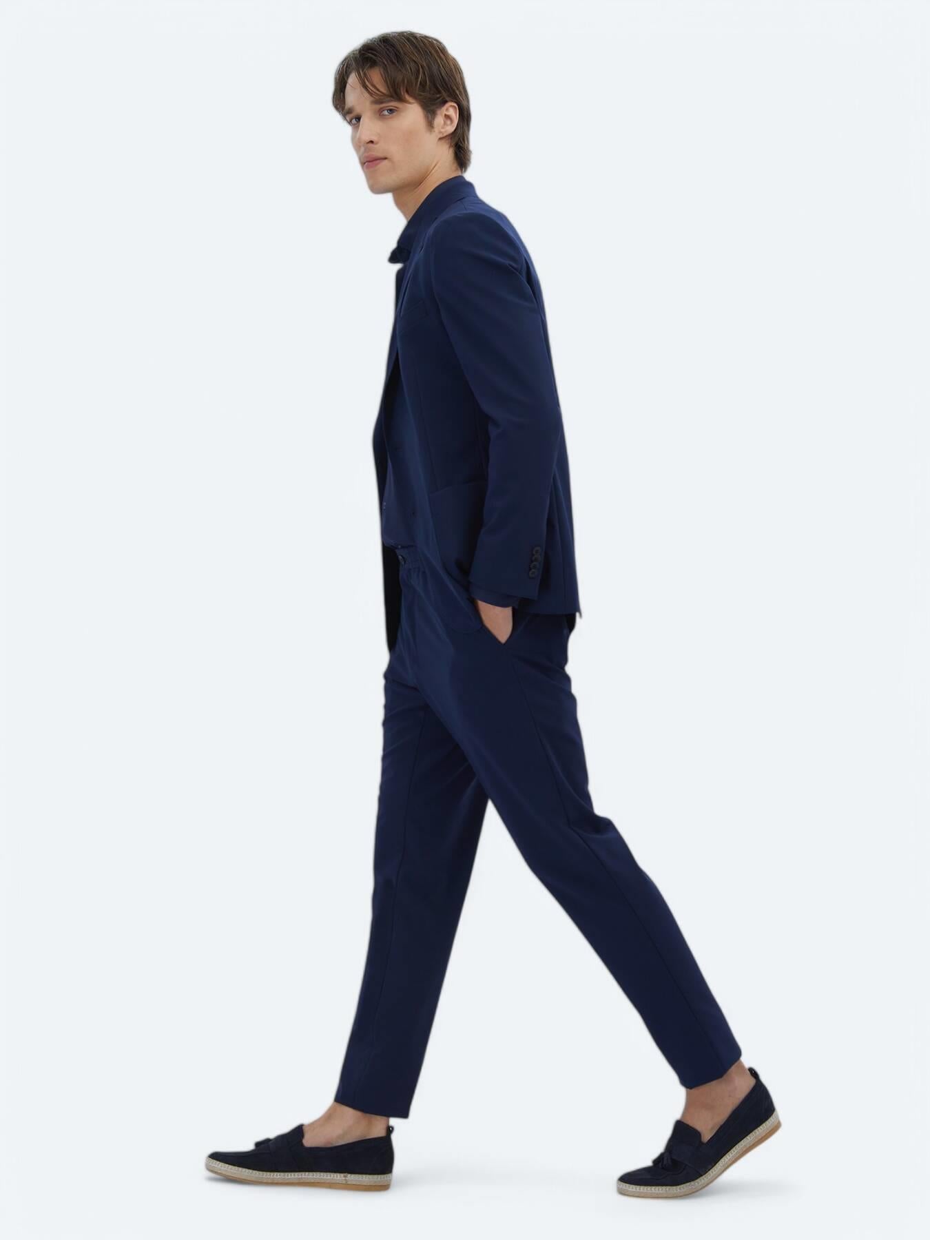 Lacivert Düz Modern Fit Takım Elbise