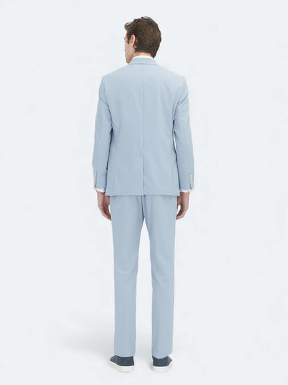 Mavi Düz Slim Fit Takım Elbise