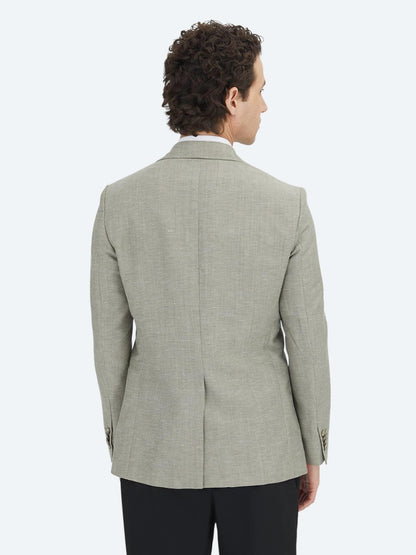 Haki Düz Modern Fit Yün Karışımlı Ceket