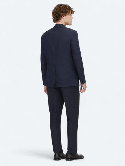 Açık Lacivert Düz Modern Fit Yün Karışımlı Ceket