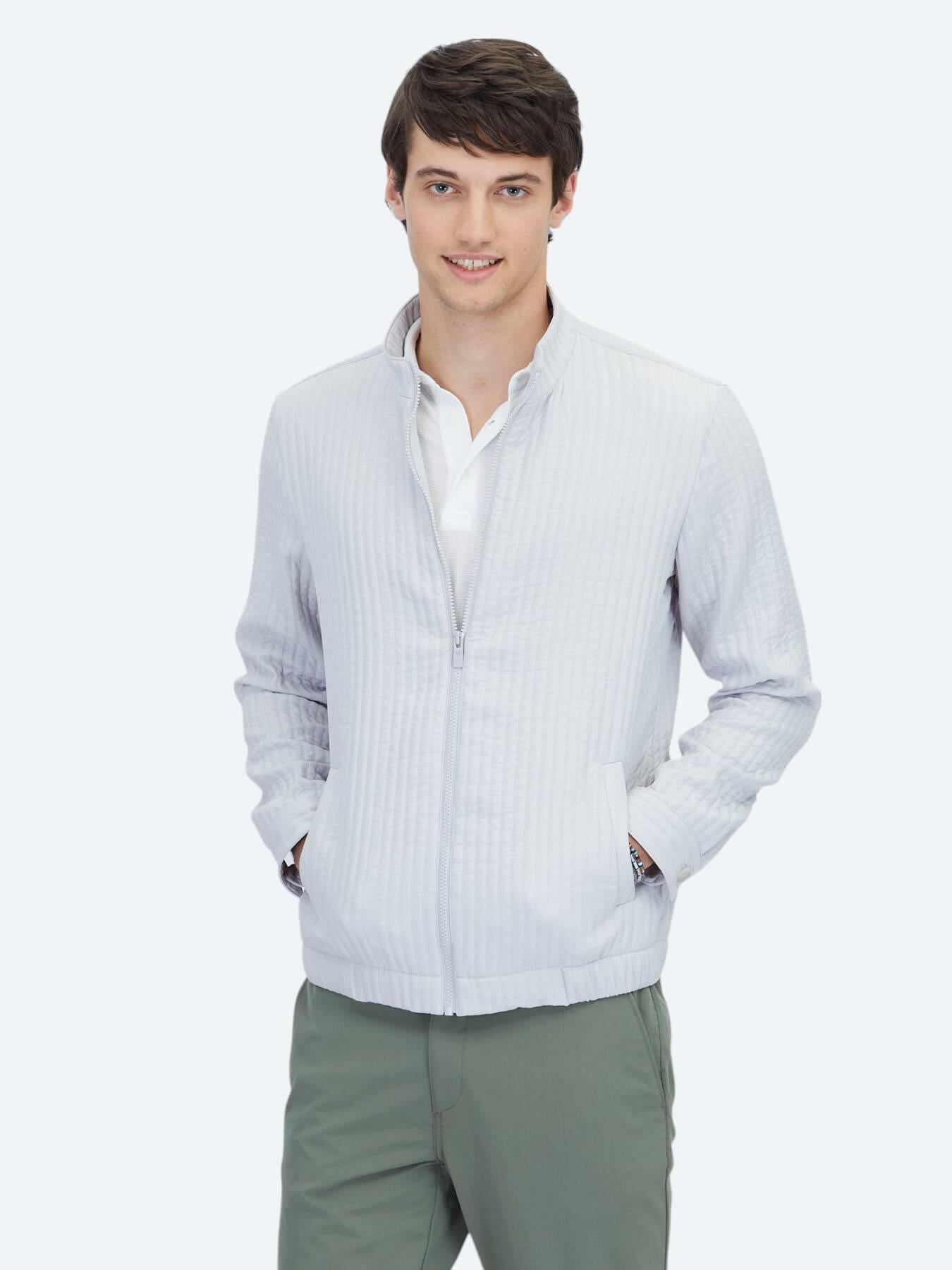Gri Regular Fit Casual Dokuma Mont