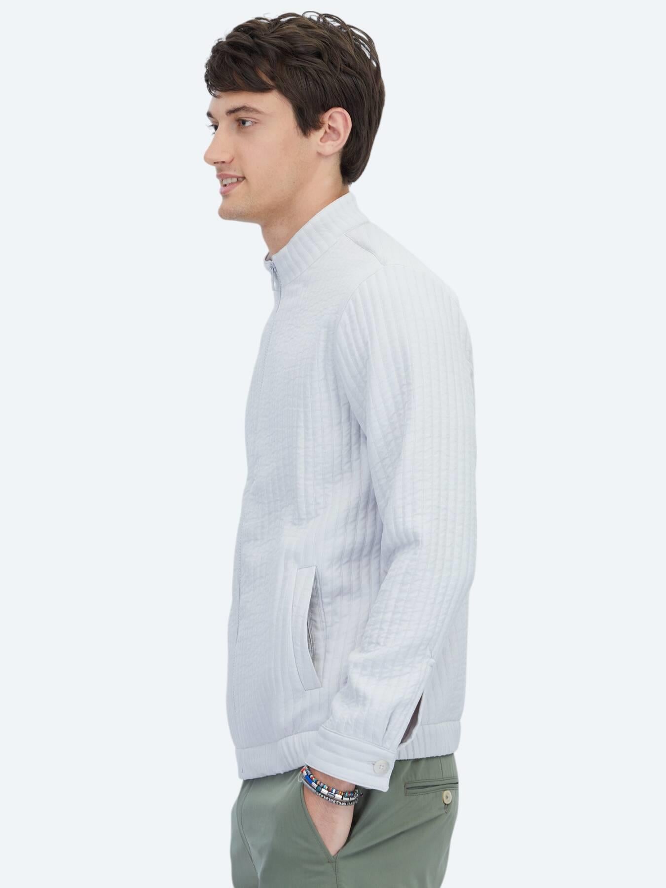 Gri Regular Fit Casual Dokuma Mont