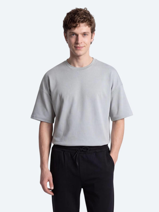 Gri Düz T-shirt