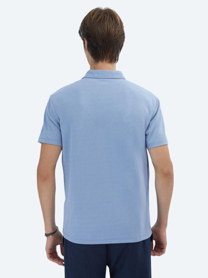 Mavi Jakarlı Polo Yaka T-shirt
