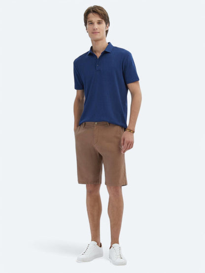Indigo Jakarlı Polo Yaka T-shirt